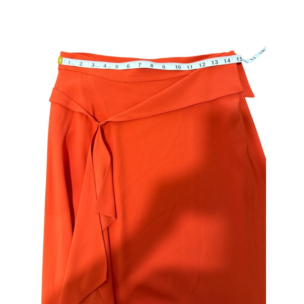 St. John Asymmetrical Red Skirt With Draped Detail Womens Size 6 - Picture 4 of 7